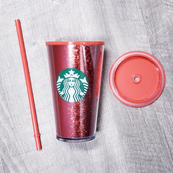 🆕️ Starbucks Red Sparkly Sequins Tumbler - Picture 2 of 13